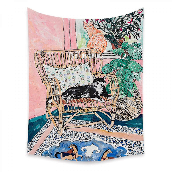 Wekity Botanisk Boho Hjemmevægtæppe Æstetisk Kunst Hjemmebaggrundstof Ornament Gave Mandala Vægtæppe Ornament (ZJ825-53, 71 X 91 Tommer)
