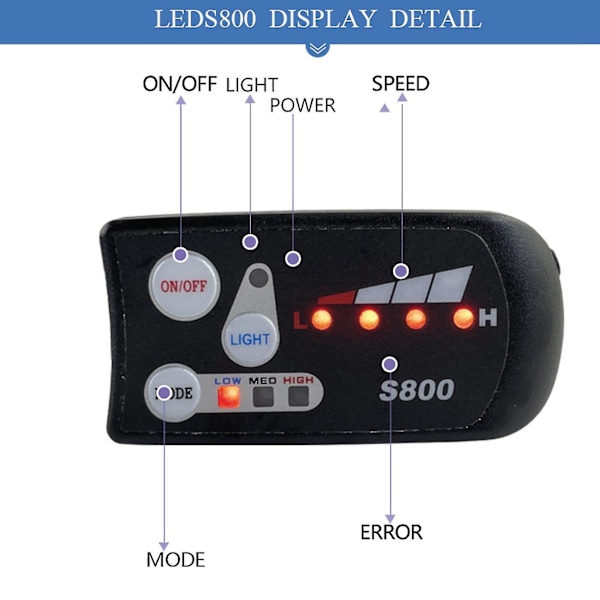 Elektrisk sykkeldisplay Universal 36v/48v Vanntett for E-sykkel Scooter