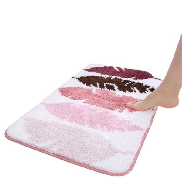 Bathroom Carpet Bath Mats Absorption Flocking Anti Slip Rugs Entrance(40*60cm)