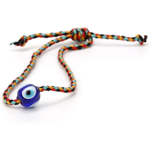UBIUO 2 st Lucky Evil Eye Amulett Tibet Snöre Justerbara Armband för Kvinnor Män Handgjorda Färgglada Rep Vävt Armband Turkiska Skydd Smycken Par