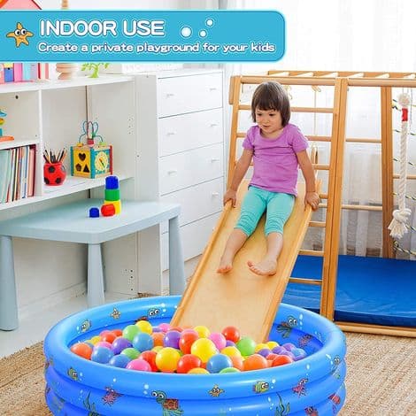 Rund uppblåsbar plaskdamm - Vattenpool för inomhus- och utomhusbruk (80 CM)