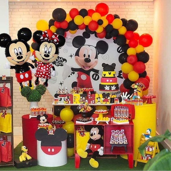 45 Tommer Gigant Jumbo Størrelse Mickey Figur Folieballon Minnie Mus Balloner Til Børnefødselsdagsfest Dekoration