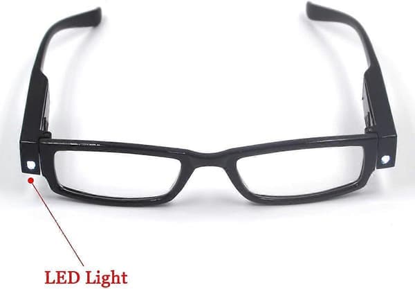 2-pack nattläsglasögon LED-läsare unisex rektangulära svarta (+2.25)