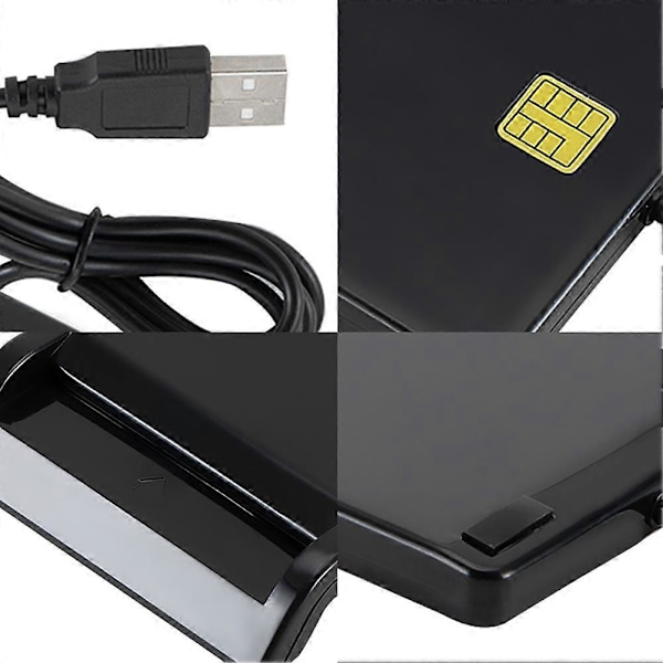 USB Smart Card Reader DNIE ATM CAC IC ID SIM-kortlæser til Windows Linux