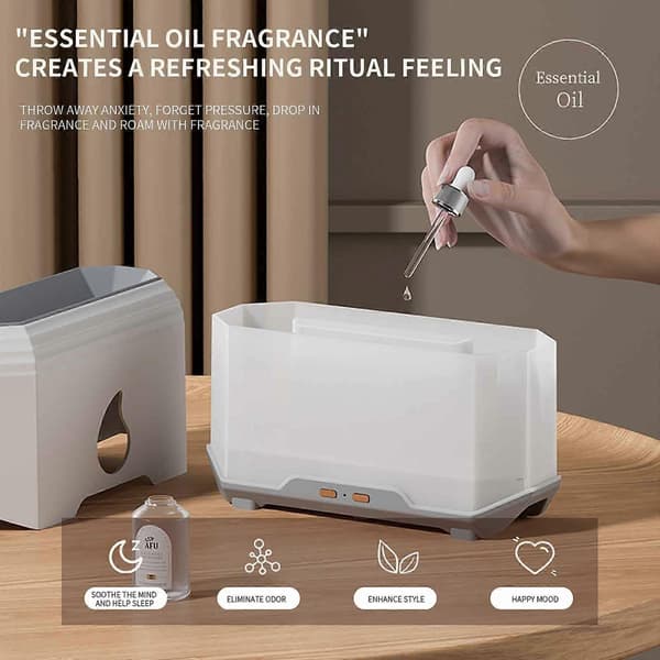 Flam Aromaterapi Maskin Luftfuktare Aromaterapi Lampa Sovrum Vardagsrum Bil Diffuser Gåva