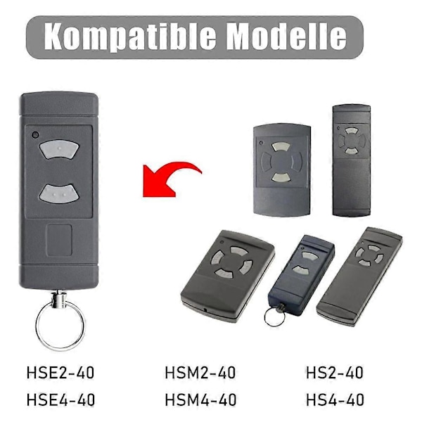 Garageportens Handhållna Sändare för HSE2 HSM4 HSM2 HSE4 HS2 HS4, 40.685 MHz Garage Fjärrkontroll