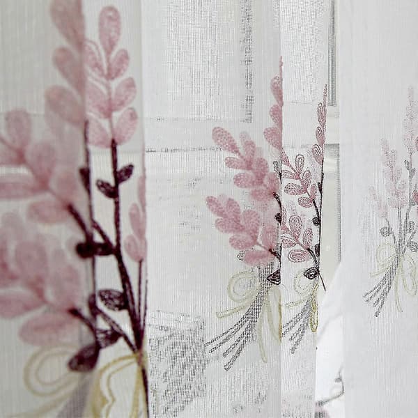 Lett Gardin Tyll Vindusbehandling Voile Drapering Kappe 1 Panel Stoff