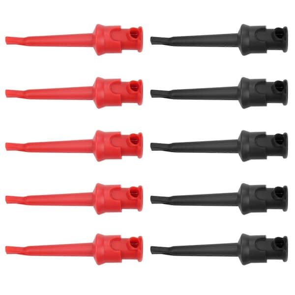 10 stk. P5002 Multimeter Testkrog Ledningsgrabber til SMt SMD IC D20 Kabel Lodning (Sort&Rød) YEMAA