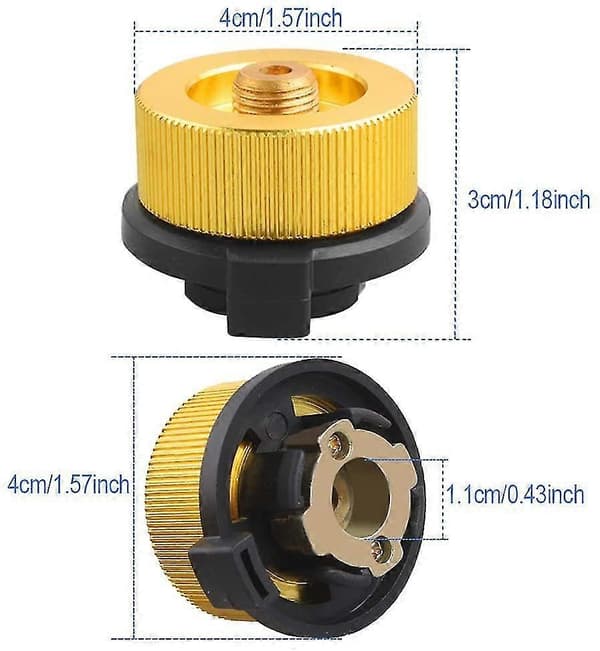 2-pak Camping Gas Adapter Auto-off til Butanbeholder til Skrue Gaspatron