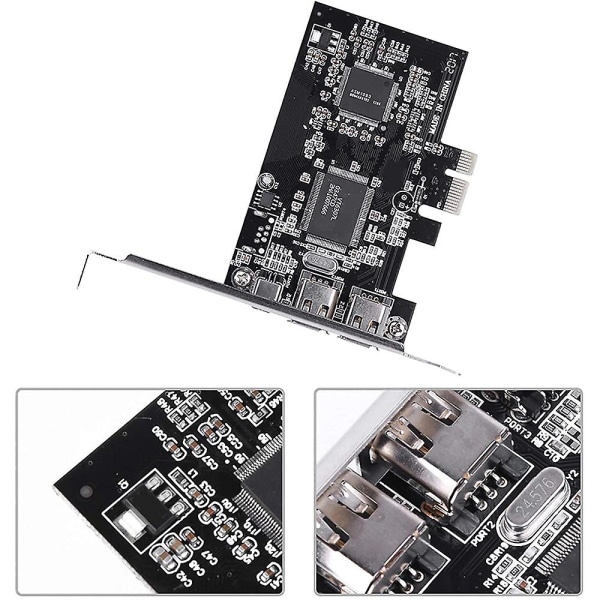 PCI-e PCI Express FireWire-kort, IEEE 1394-kontrollerkort med FireWire-kabel, for video, lyd