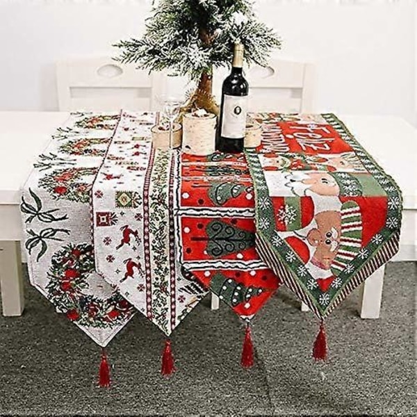 Juledug, Vaskbar Bomuld Linned Borddekoration, Julemiddag