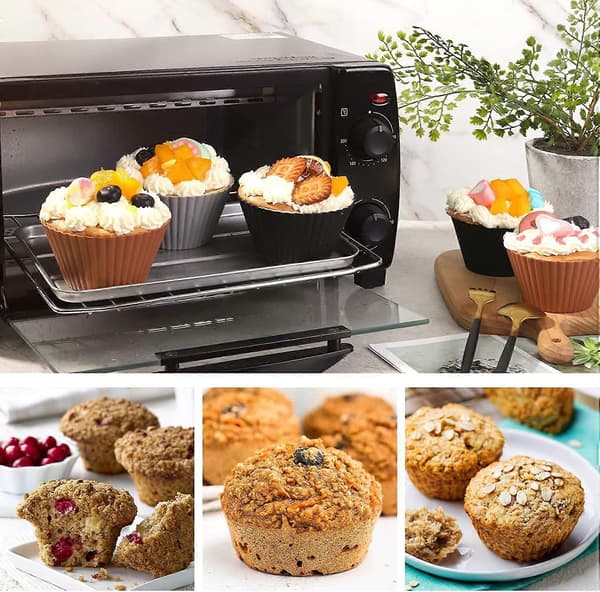 9,2 cm Jumbo Silikon Muffin Cupcake Formar, Stora Återanvändbara Kakformar, Stor