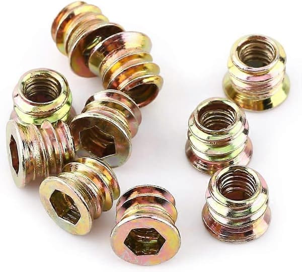 Förpackning med 20 st M8 Gängade Hexagonmutter i Zinklegering, Sortiment av Insatsmuttrar i Zinklegering (M8*20mm)