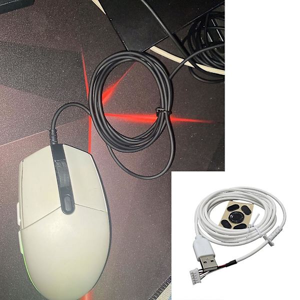 1 set Hållbar USB-muskabel och musklossar för Logitech G102 Gaming Mouse