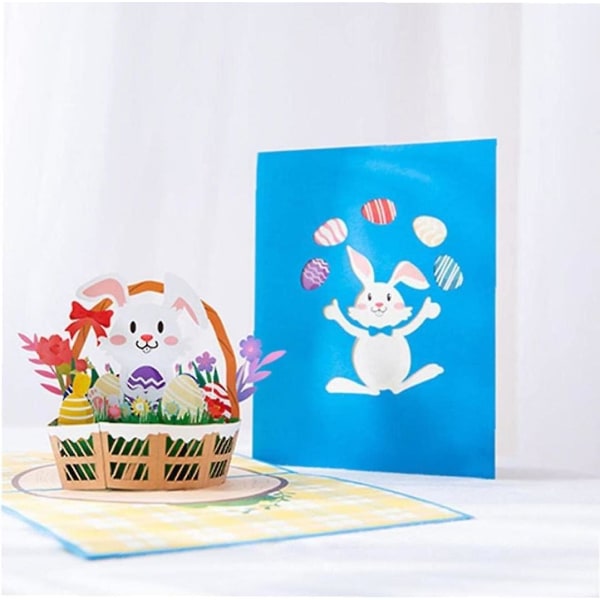 3D pääsiäisen onnittelukortti Hyvää pääsiäistä - ylös -kortti Pääsiäismunakortit Kevään onnittelukortti Juhlakortti pääsiäiskeväälle (sininen 1kpl)