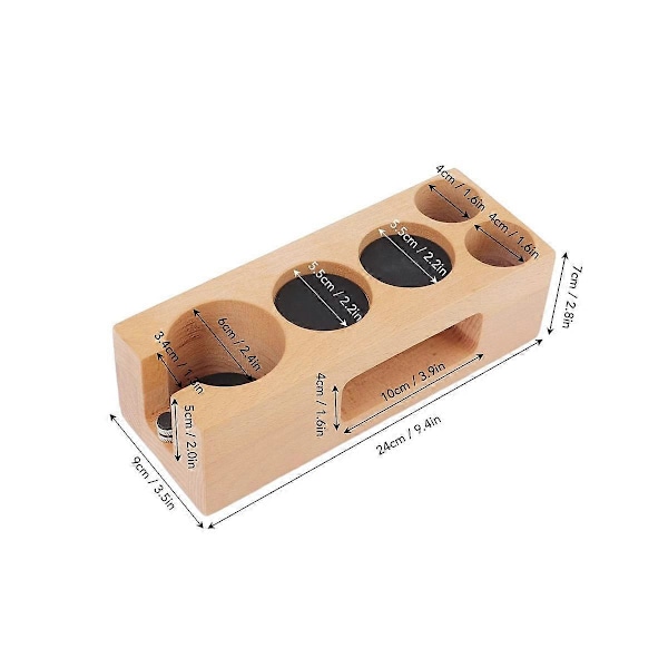Espresso Tamper -pidiketeline, 5-reikäinen ei-puinen espresso tamper -mattojalusta Tamper-teline puupohjalla ja matolla