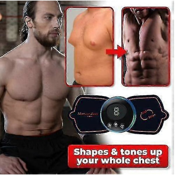 Ems Gynecomastia Reduksjonsmassasje - Puls Mikrostrømmassasje - 8 Moduser + 18 Gir, Alle Massasje Moduser