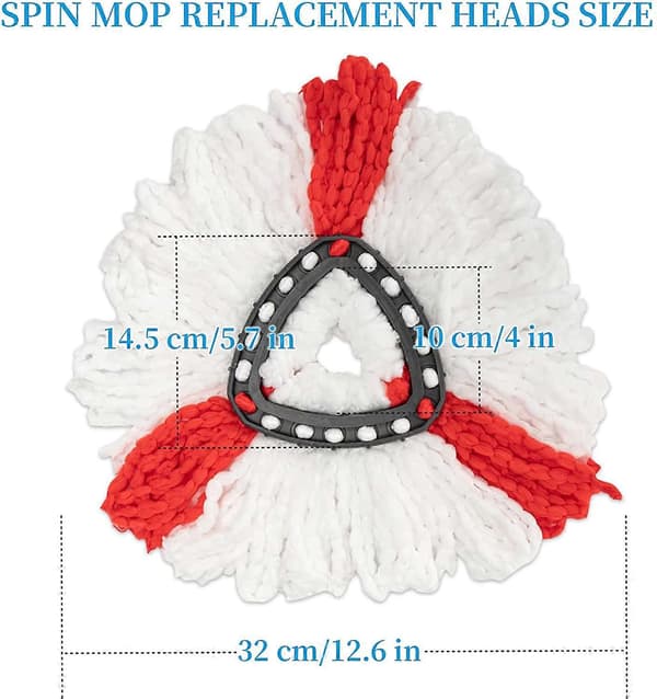 Moppehode-erstatning Kompatibel med Vileda 2-i-1 Turbo Mop, Erstatningshode, Mikrofiber (Rød, 3-pakning)