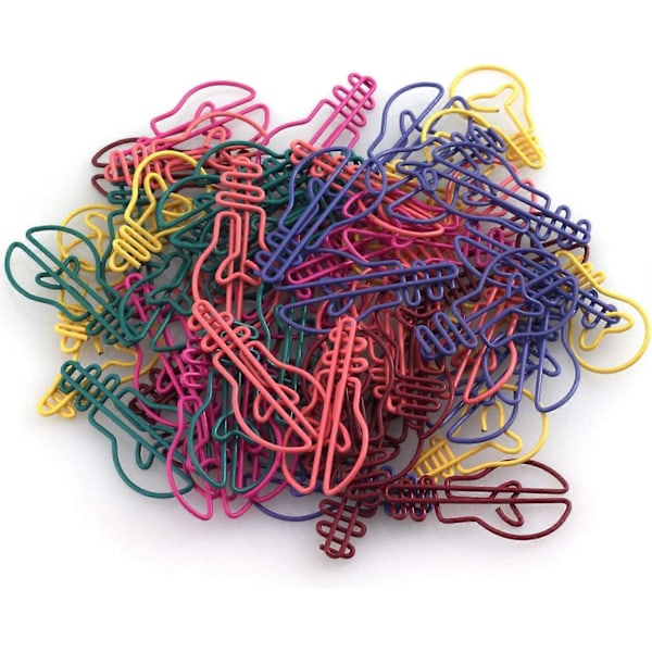 200 pærepapirclips, plastbelagte farvede specialformede 4D-clips