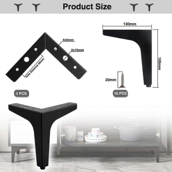 4 stk 10 cm metallmøbelsofaben, moderne trekantmøbelføtter, DIY-utskifting for skap, skap