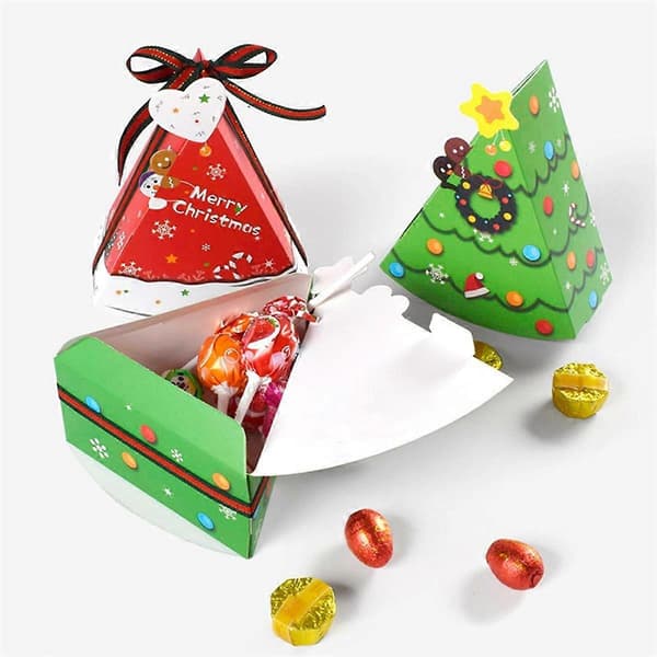 Julgransform Godisask DIY Kex Snacks Bakförpackning Barnpresent Grön