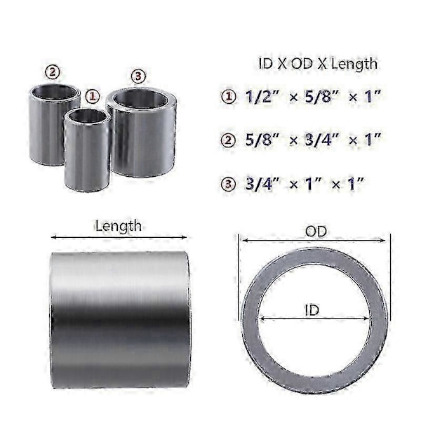 6 st 25 mm Tjocka Reduceringsbussningsadaptrar för Bänkslipmaskin Hjul Tjocka Reduceringsbussningsadaptrar