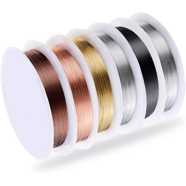 6-pack smykkeperletråd for smykkefremstilling og håndverk (24 gauge)