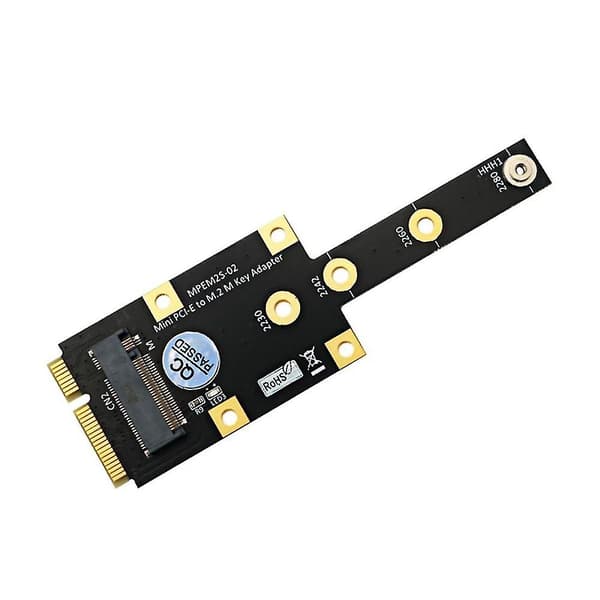 Mini PCI-E til M.2 M Key Adapter Mini PCIExpress til NVME SSD Converter Riser Board Utvidelseskort for 2230 2242 2260 2280
