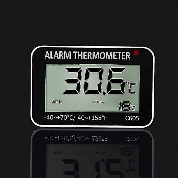 Termometer Veggmontert Høy Presisjon Kjøleskap Alarm LCD-Skjerm