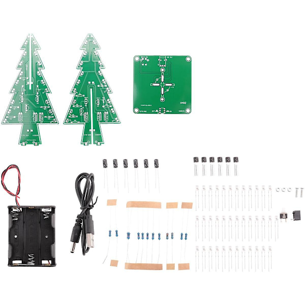 EEQKIT DIY Juletræer Loddeprojekt, 3D Juletræer LED Kits DIY Elektronisk Kit Loddemontage 7 Farver Sjov Kit