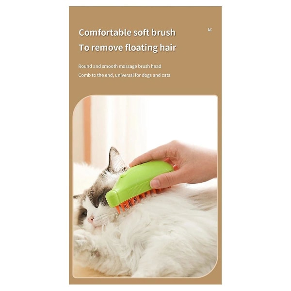 Cat Steam Brush Steamy Dog Brush Elektrisk Spray Cat Hårborstar för massage Husdjursvård kamma hår