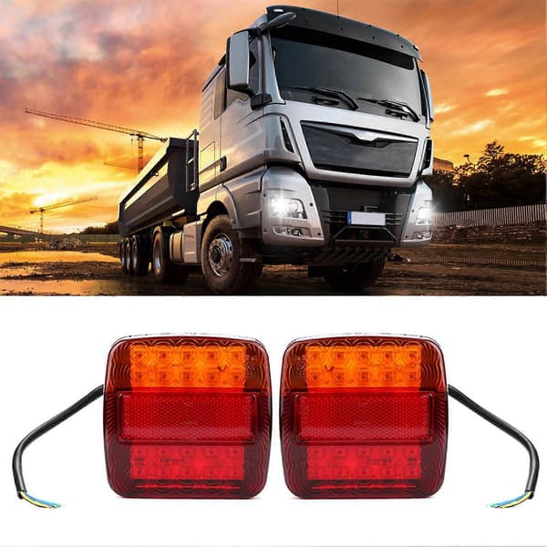 2 stk 12V 20LEDs Båt, Lastebil, Tilhenger Baklys Indikator Stopp Bremslys Blinklys