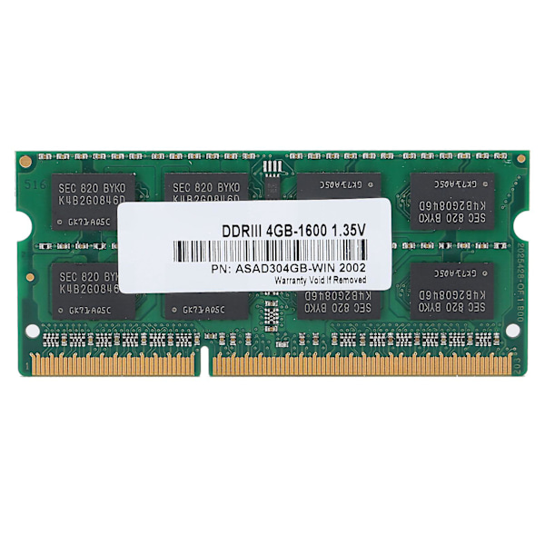 ASint Laptop Minne RAM DDR3 1600MHZ 4GB 1.35V Notebook Minnesbank Datortillbehör