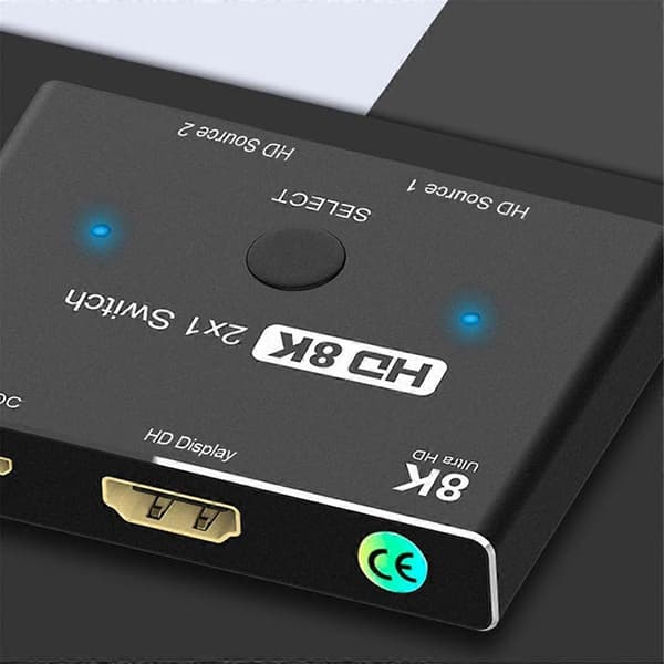 8K Switch .1 Konverter 2 in 1 Ut Splitter Stöd Strömhantering Multifunktionell Portabel Distributör