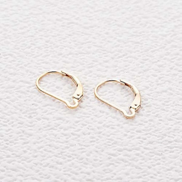 2 kpl 14K kullalla täytettyjä vipulukko korvakorukoukkuja, sileät vipulukko korvakorut DIY-korujen valmistukseen - 17x11mm-XinHan