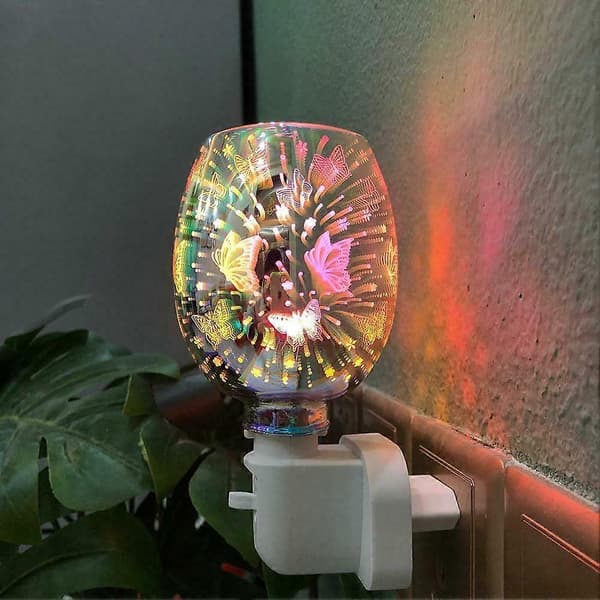 Elektrisk Plug-in LED Aroma Diffuser Lampe Voks Smelte Olie Brænder - EU Stik