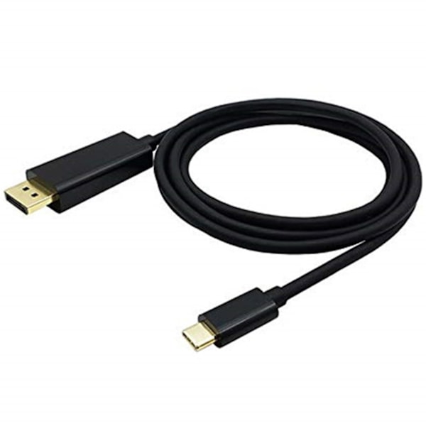 1,8 m Type-C - DP/HDMI-yhteensopiva kaapeli, tukee 4K@60Hz korkeaa resoluutiota, musta PVC USB 3.1 DisplayPort-muuntimen sovitinkaapeli tietokoneen lisävaruste