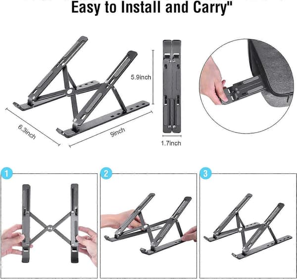 2025 Egnet 1 stk. Laptopstativ, høydejusterbart bærbart laptopstativ, ergonomisk sammenleggbart aluminium