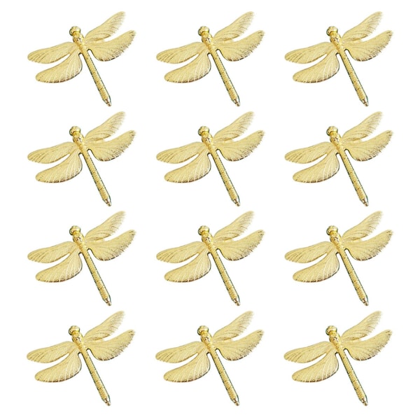 12 stk Dragonfly Serviettring Gull Gull Hotell Bryllup Bankett Bord Display Metall Serviettspenne Kristus