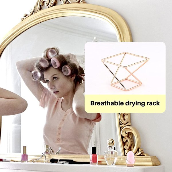 Skønhedssvampholder Rose Gold Svamp Tørringsstativ Makeup Organizer Makeup Svamp Opbevaring Til Vanity Opbevaring (rose Guld)(2stk)