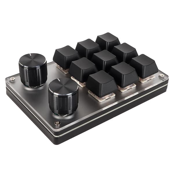 Rødt Switch Macro Keyboard Plug and Play Ergonomisk Tilpassede Knapper USB Mini Tastatur til Desktop PC 9 Taster 2 Knapper