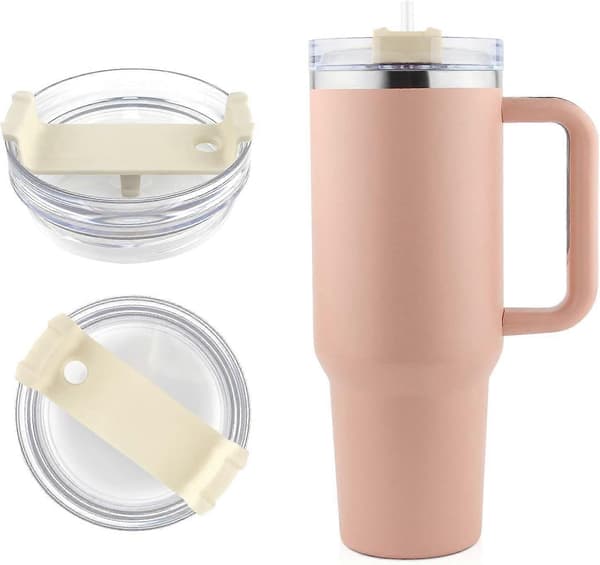 Mugglock som passar mugg 40 oz, ersättningslock stänksäkra lock spillfria mugglock light purple