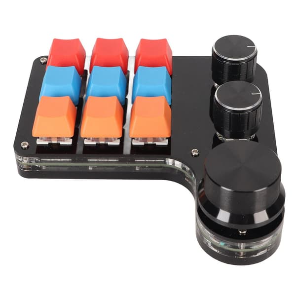 9 Taster Programmerbart Tastatur 3 Knapper Enhånds USB Mini Macro Mekanisk Gaming Tastatur til Kontor