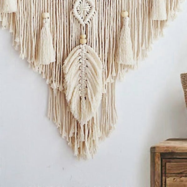 Nordisk Bohemisk Makramé Väggbonad Handvävd Tofsar Hem Väggdekor Tapestry