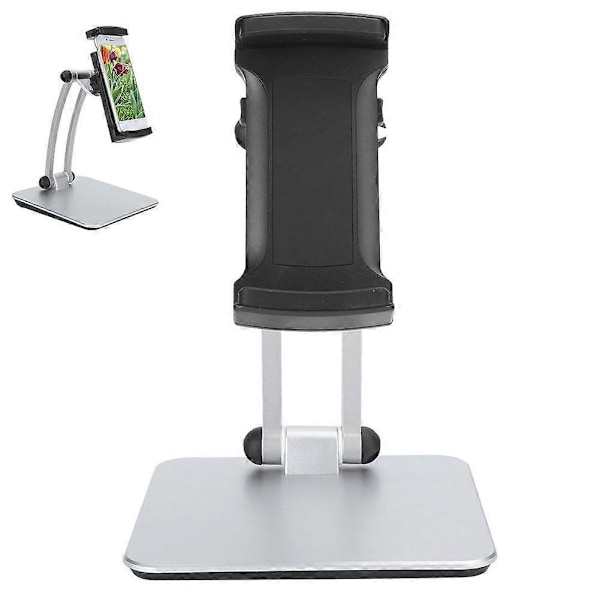 Justerbar Bord Mobiltelefonholder Stativ Metal Bordplade Tablet Telefonbeslag til Live Video Sort