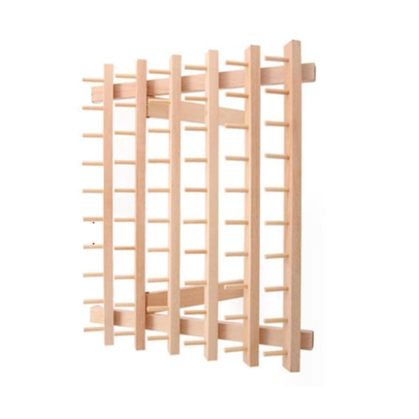 Bobbin Træ Bobbin 60-akset Voks Bobbin Opbevaring Træ Håndlavet Læder Diy Til Syning Quilting Broderi