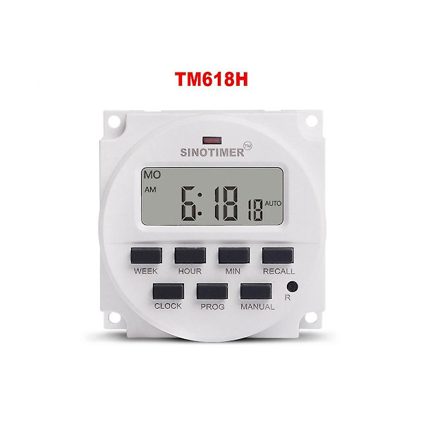 Tm618h-1 Ac 110v Volt Spændingsudgang Digital 7 Ugentlig Programmerbar Timer Switch Time Relay Kontrol