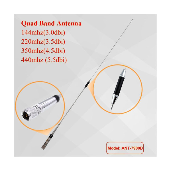 Mobilradio Quad Band Antenne 144/220/350/440mhz For Kt-7900d Bil Walkie Talkie Ant-7900d Mobil A