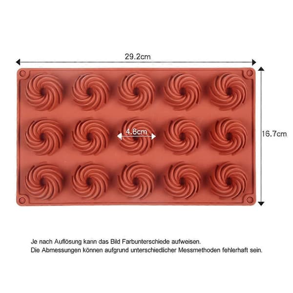 Pakke med 2 kakeformer, 15 silikon spiral kakeformer
