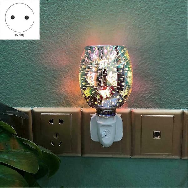 Elektrisk Plug-in LED Aromaterapi Diffuser Lampor Vaxsmältningsolja Brännare - EU-kontakt